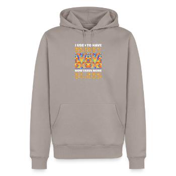 Art du vitrail Artiste du vitrail - Sweat à capuche Premium bio Homme - taupe - Devant - Nico (187cm)