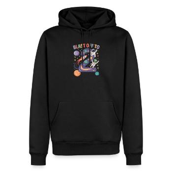 Départ dans l’espace, fête d’anniversaire des enfants pour 2e anniversaire - Sweat à capuche Premium bio Homme - noir - Devant - Nico (187cm)