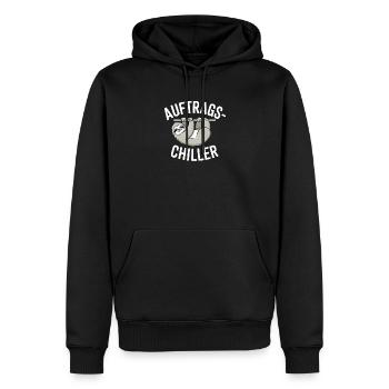 Auftragschiller Auftrags Chiller Büro Faultier - Männer Premium Bio Hoodie - Schwarz - Vorne - Nico (187cm)