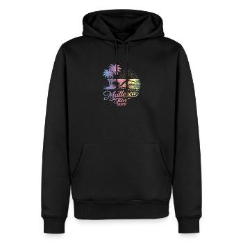 Voyage de Majorque 2026 Coloré - Sweat à capuche Premium bio Homme - noir - Devant - Nico (187cm)