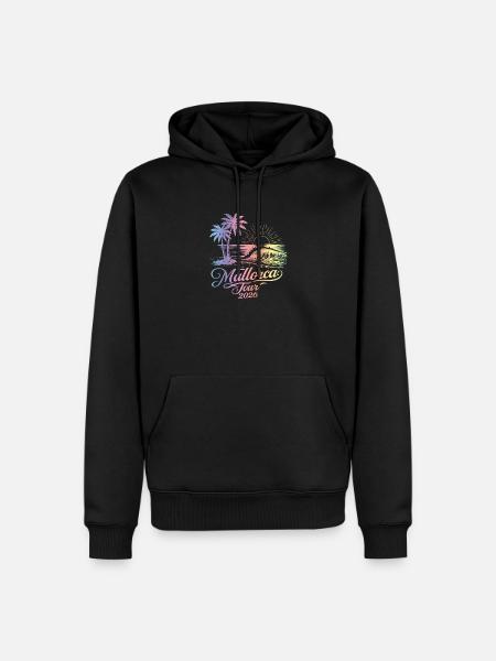Mallorca Tour 2026 Bunt - Männer Premium Bio Hoodie - Schwarz