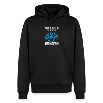 Mir reicht’s ich geh wandern - Männer Premium Bio Hoodie - Schwarz - Vorne - Nico (187cm)