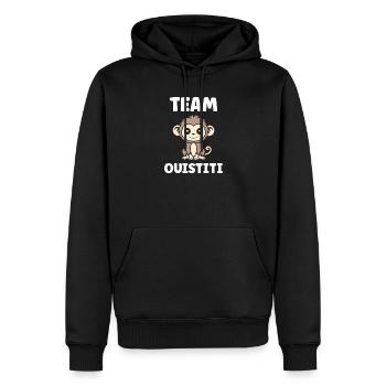 Marmoset - Männer Premium Bio Hoodie - Schwarz - Vorne - Nico (187cm)