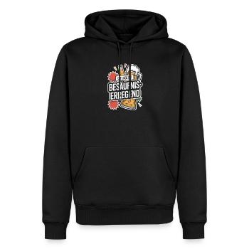 L’endroit est une bière de soirée alcoolisée - Sweat à capuche Premium bio Homme - noir - Devant - Nico (187cm)