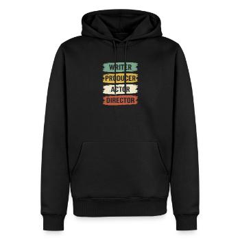 Réalisateur rétro, producteur, scénariste, acteur et film - Sweat à capuche Premium bio Homme - noir - Devant - Nico (187cm)