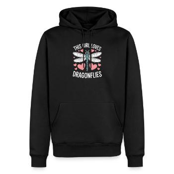 Libellules disant Libellules Drôle de cadeau des libellules - Sweat à capuche Premium bio Homme - noir - Devant - Nico (187cm)