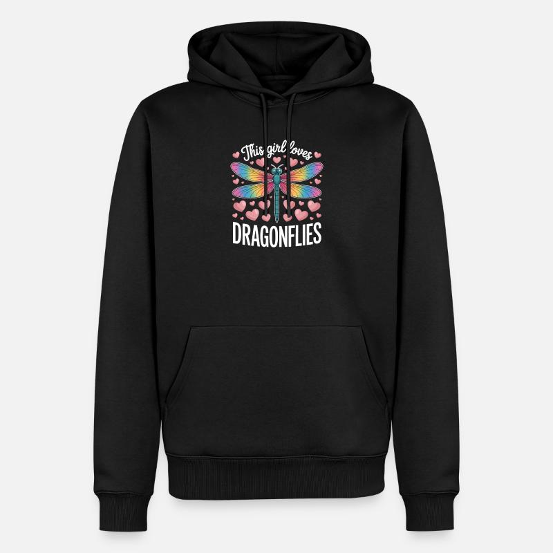 libellen Spruch libelle Lustiges libellen Geschenk - Männer Premium Bio Hoodie - Schwarz