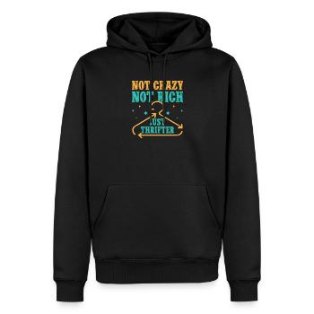 Thrift Shopper Not Crazy Not Rich Just Thrifter - Männer Premium Bio Hoodie - Schwarz - Vorne - Nico (187cm)