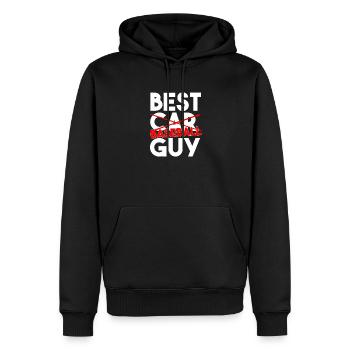 Meilleur gars du baseball Typographie sportive drôle Art - Sweat à capuche Premium bio Homme - noir - Devant - Nico (187cm)