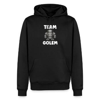 Team golem - Sweat à capuche Premium bio Homme - noir - Devant - Nico (187cm)