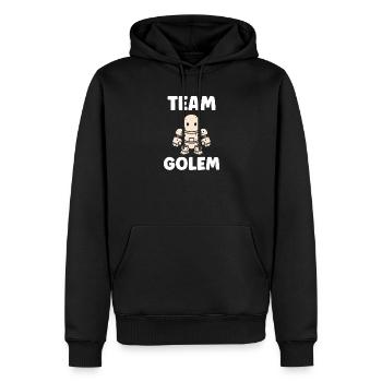 Team golem - Sweat à capuche Premium bio Homme - noir - Devant - Nico (187cm)
