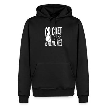 Cricket is all you need - Men’s Premium Organic Hoodie - black - Front - Nico (187cm)