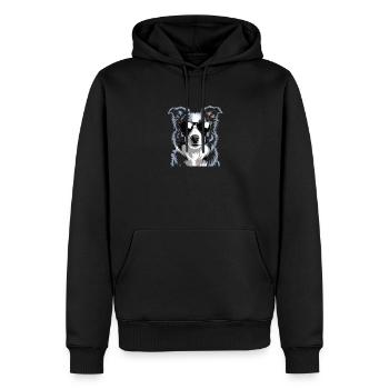 Border Collie - Sweat à capuche Premium bio Homme - noir - Devant - Nico (187cm)