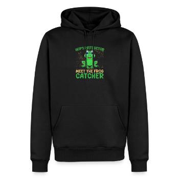 Frog Catcher Hop´s Instructor Frog - Männer Premium Bio Hoodie - Schwarz - Vorne - Nico (187cm)