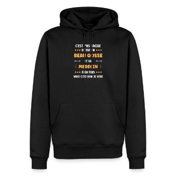 Arzt - Männer Premium Bio Hoodie - Schwarz - Vorne - Nico (187cm)