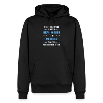 Arzt - Männer Premium Bio Hoodie - Schwarz - Vorne - Nico (187cm)