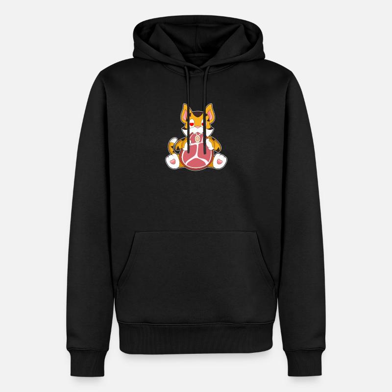 Tiger Fleisch - Männer Premium Bio Hoodie - Schwarz
