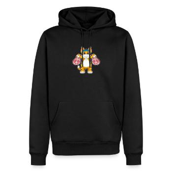 Tiger Bodybuilder Hanteln Bodybuilding - Männer Premium Bio Hoodie - Schwarz - Vorne - Nico (187cm)