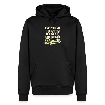 Everything I Love Illegal Expensive Blonde Männer - Männer Premium Bio Hoodie - Schwarz - Vorne - Nico (187cm)
