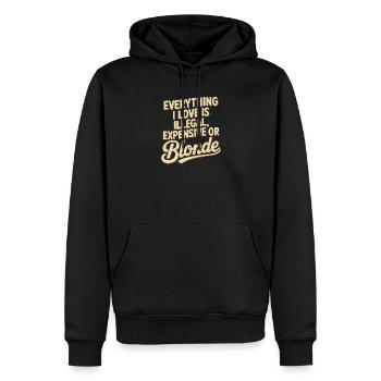 Everything I Love Illegal Expensive Blonde Männer - Männer Premium Bio Hoodie - Schwarz - Vorne - Nico (187cm)