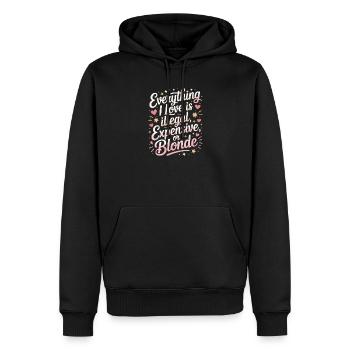 Everything I Love Illegal Expensive Blonde Männer - Männer Premium Bio Hoodie - Schwarz - Vorne - Nico (187cm)