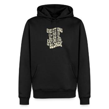 Everything I Love Illegal Expensive Blonde Männer - Männer Premium Bio Hoodie - Schwarz - Vorne - Nico (187cm)