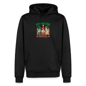 Costume de nain de jardin Mon nain de patrouille de jardin - Sweat à capuche Premium bio Homme - noir - Devant - Nico (187cm)