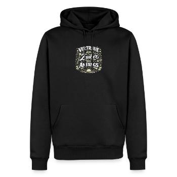 Vertraue dem Zauber des Anfangs - Männer Premium Bio Hoodie - Schwarz - Vorne - Nico (187cm)