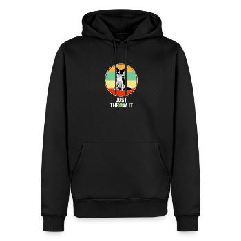 Border Collie rétro : il suffit de lancer un art amoureux des chiens - Sweat à capuche Premium bio Homme - noir - Devant - Nico (187cm)