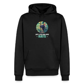 Rat Rat - Sweat à capuche Premium bio Homme - noir - Devant - Nico (187cm)