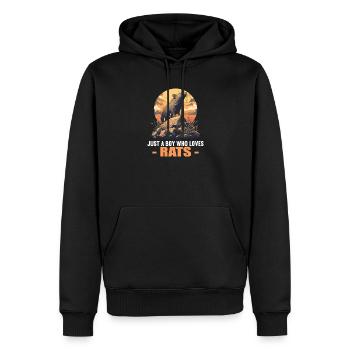 Rat Rat - Sweat à capuche Premium bio Homme - noir - Devant - Nico (187cm)