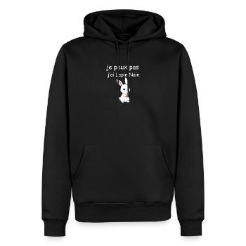 Ich kann nicht, ich habe Miniaturkaninchen - Männer Premium Bio Hoodie - Schwarz - Vorne - Nico (187cm)