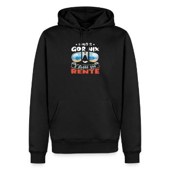 I muass gor nix - I bin in Rente - Männer Premium Bio Hoodie - Schwarz - Vorne - Nico (187cm)