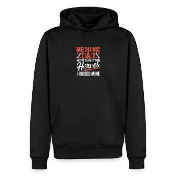 Père mécanicien, j’ai élevé mes héros en disant - Sweat à capuche Premium bio Homme - noir - Devant - Nico (187cm)
