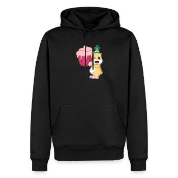 Hamster Birthday Cupcake - Men’s Premium Organic Hoodie - black - Front - Nico (187cm)