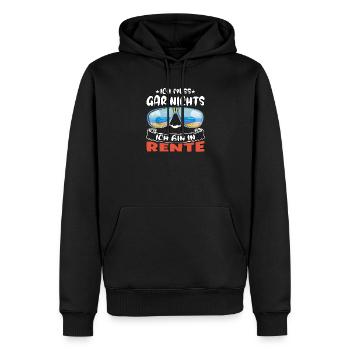 Je n’ai rien à faire – je suis à la retraite - Sweat à capuche Premium bio Homme - noir - Devant - Nico (187cm)