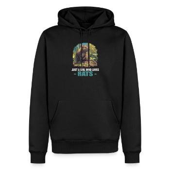 Rat Rat - Sweat à capuche Premium bio Homme - noir - Devant - Nico (187cm)
