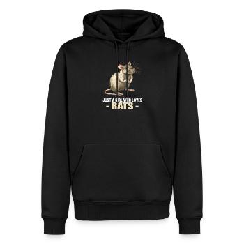 Rat Rat - Sweat à capuche Premium bio Homme - noir - Devant - Nico (187cm)