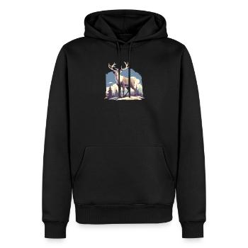 Rentiere Rentier - Männer Premium Bio Hoodie - Schwarz - Vorne - Nico (187cm)