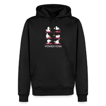 Mouettes Yoga Méditation Formation au yoga des mouettes - Sweat à capuche Premium bio Homme - noir - Devant - Nico (187cm)