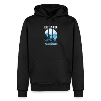 Je sais qu’il existe un raccourci pour le cadeau de randonnée - Sweat à capuche Premium bio Homme - noir - Devant - Nico (187cm)