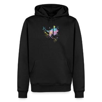 Ski alpin Sports d’hiver Ski nordique - Sweat à capuche Premium bio Homme - noir - Devant - Nico (187cm)