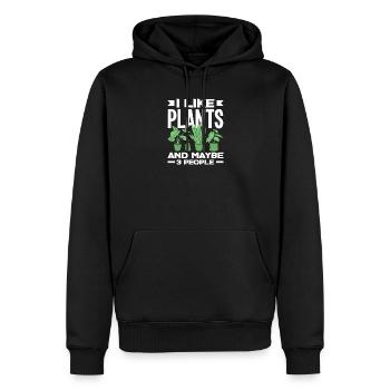 I like plants funny plant lovers - Men’s Premium Organic Hoodie - black - Front - Nico (187cm)