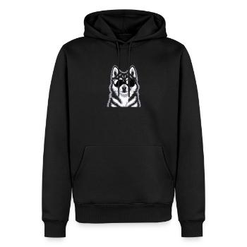 Pomsky - Männer Premium Bio Hoodie - Schwarz - Vorne - Nico (187cm)