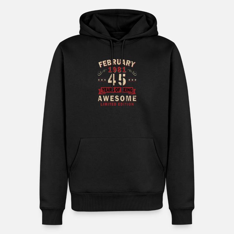 Février 1981 - Février 1981 Don - Sweat à capuche Premium bio Homme - noir