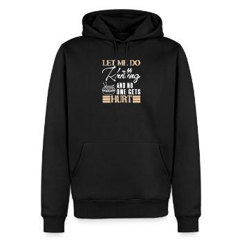 Let Me Knit in Peace Funny Yarn Lover Humor - Männer Premium Bio Hoodie - Schwarz - Vorne - Nico (187cm)