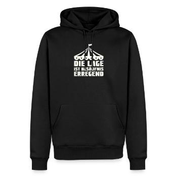 Die Lage ist Besaufniserregend - Männer Premium Bio Hoodie - Schwarz - Vorne - Nico (187cm)