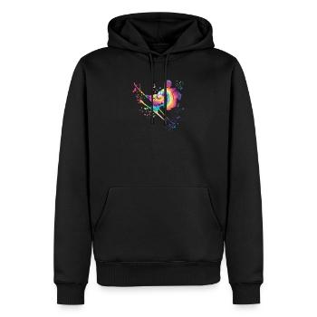 Ski alpin Sports d’hiver Ski nordique - Sweat à capuche Premium bio Homme - noir - Devant - Nico (187cm)