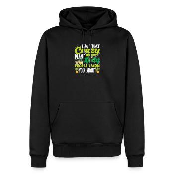 Crazy Plant Lady Pflanzenliebhaberin Mama Mutter - Männer Premium Bio Hoodie - Schwarz - Vorne - Nico (187cm)