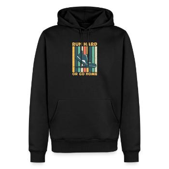 Running Run Hard Or Go Home Marathon Runner - Men’s Premium Organic Hoodie - black - Front - Nico (187cm)
